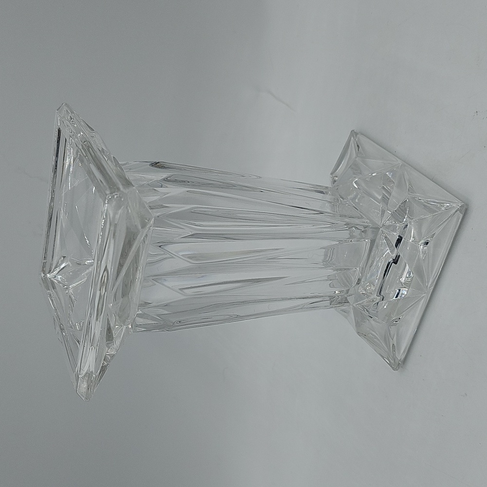 PartyLite Quad Prism Crystal Pedestal Pillar Candle Holder Vase Reversible - Picture 1 of 5